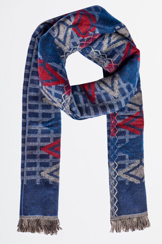 Blue Acrylic Solid Scarf, , image 1